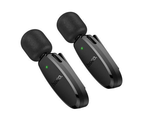 Бездротова мікрофонна система HOCO L15 Dual-mic clip-on wireless digital microphone (iP/Type-C) Black (6942007638623)