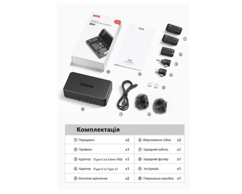 Бездротова мікрофонна система Ulanzi Vijim A100 Wireless Lavalier Microphone Type C (UV-A014A A100) (A014A)