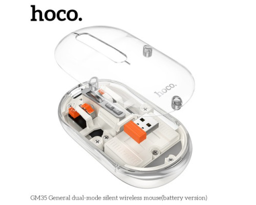 Комп ютерна миша HOCO GM35 General dual-mode silent wireless mouse(battery version) Space gray mag-6942007643993142611