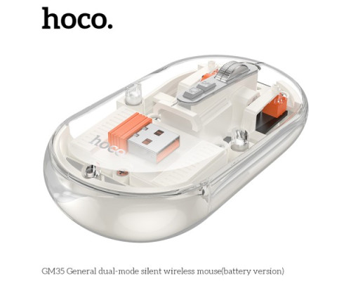 Комп ютерна миша HOCO GM35 General dual-mode silent wireless mouse(battery version) Space gray mag-6942007643993142611