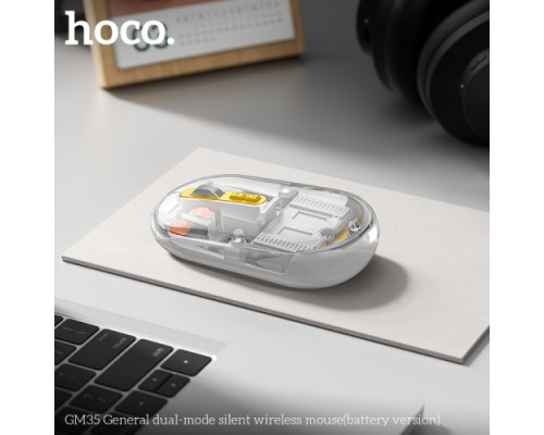 Комп ютерна миша HOCO GM35 General dual-mode silent wireless mouse(battery version) Space gray mag-6942007643993142611