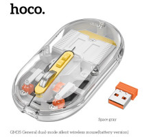 Комп ютерна миша HOCO GM35 General dual-mode silent wireless mouse(battery version) Space gray mag-6942007643993142611