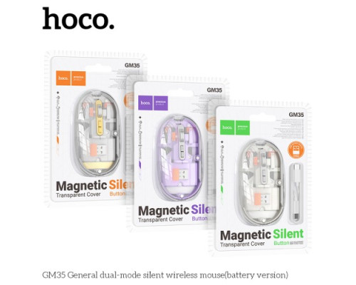 Комп ютерна миша HOCO GM35 General dual-mode silent wireless mouse(battery version) Space gray mag-6942007643993142611