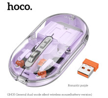 Комп ютерна миша HOCO GM35 General dual-mode silent wireless mouse(battery version) romantic purple mag-6942007644006142612