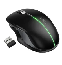 Комп ютерна миша HOCO GM40 Dixon RGB dual-mode wireless mouse(rechargeable version) dark night black mag-6942007654074146165