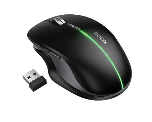 Комп ютерна миша HOCO GM40 Dixon RGB dual-mode wireless mouse(rechargeable version) dark night black mag-6942007654074146165