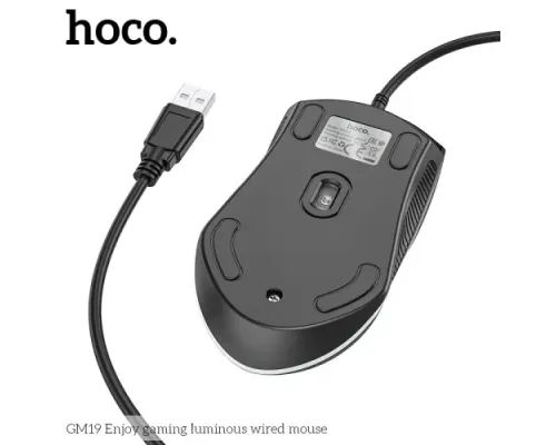 Комп ютерна Миша HOCO GM19 Enjoy gaming luminous wired mouse Чорна mag-6931474784131145046