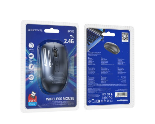Бездротова оптична миша BOROFONE BG13 Winner 2.4G business wireless mouse чорна mag-6941991109997137610