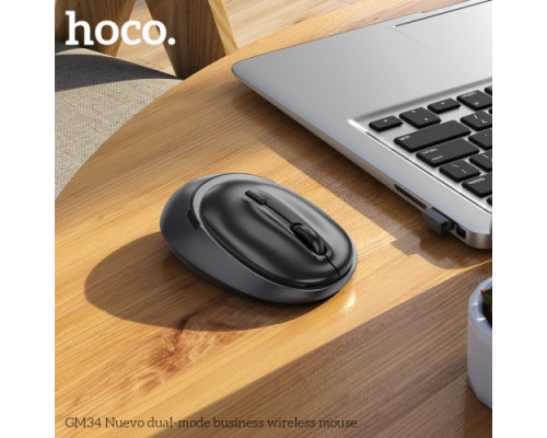 Комп ютерна миша HOCO GM34 Nuevo dual-mode business wireless mouse black metal gray mag-694200763278257971