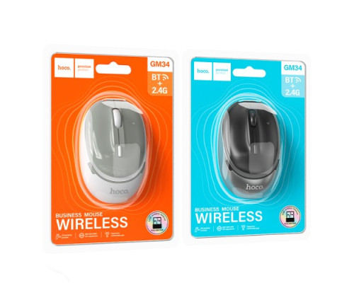 Комп ютерна миша HOCO GM34 Nuevo dual-mode business wireless mouse black metal gray mag-694200763278257971