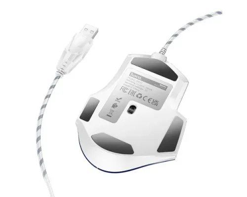 Комп ютерна Миша HOCO GM31 Overlord luminous gaming wired mouse Біло-синя mag-6942007629218144033