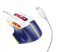 Комп ютерна Миша HOCO GM31 Overlord luminous gaming wired mouse Біло-синя mag-6942007629218144033