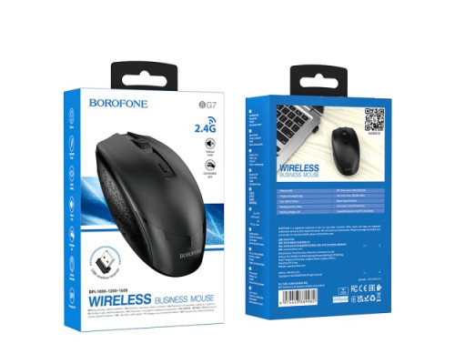 Бездротова оптична миша BOROFONE BG7 Platinum 2.4G business wireless mouse чорна mag-6974443389982138243