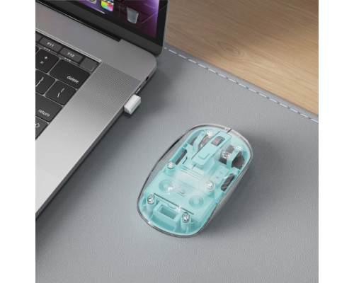 Комп ютерна мишка XO M12 Bluetooth wireless transparent mouse Синя mag-6920680858569138261