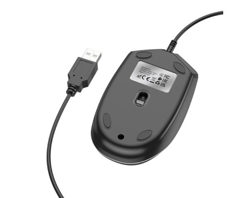 Дротова оптична USB мишка BOROFONE BG10 Soaring game luminous wired mouse чорна mag-6941991102745138220