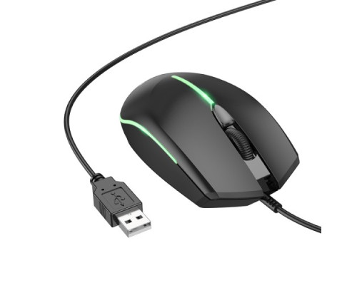 Дротова оптична USB мишка BOROFONE BG10 Soaring game luminous wired mouse чорна mag-6941991102745138220