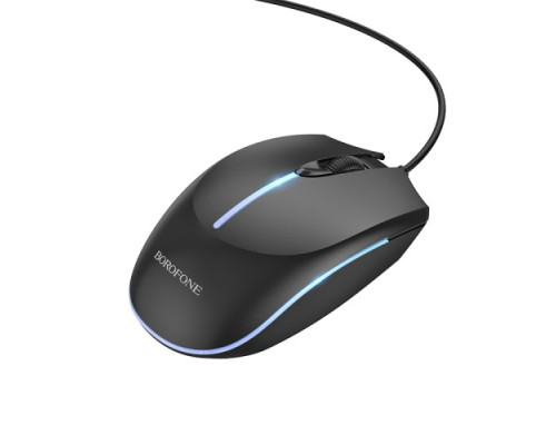 Дротова оптична USB мишка BOROFONE BG10 Soaring game luminous wired mouse чорна mag-6941991102745138220
