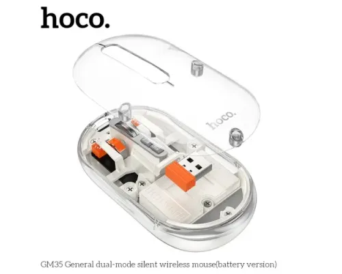 Комп ютерна миша HOCO GM35 General dual-mode silent wireless mouse(battery version) White mag-6942007643986144057