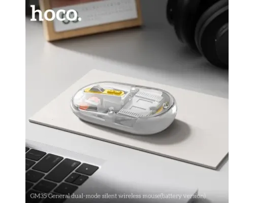 Комп ютерна миша HOCO GM35 General dual-mode silent wireless mouse(battery version) White mag-6942007643986144057