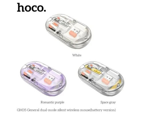Комп ютерна миша HOCO GM35 General dual-mode silent wireless mouse(battery version) White mag-6942007643986144057