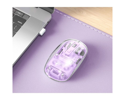 Комп ютерна мишка XO M12 Bluetooth wireless transparent mouse Фіолетова mag-692068085858330218
