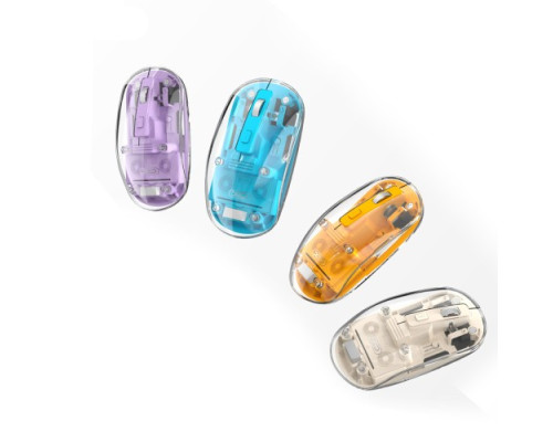 Комп ютерна мишка XO M12 Bluetooth wireless transparent mouse Фіолетова mag-692068085858330218