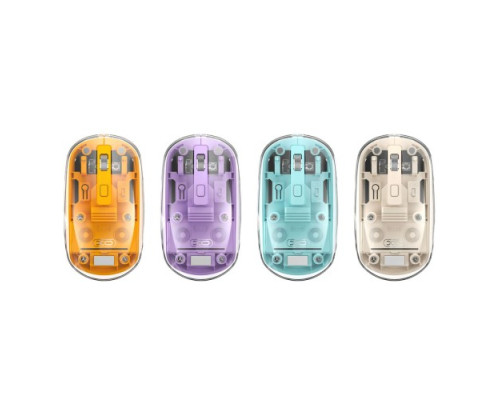 Комп ютерна мишка XO M12 Bluetooth wireless transparent mouse Жовта mag-6920680858590138262