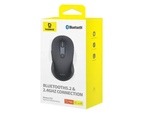 Комп ютерна мишка Baseus F02 Ergonomic Wireless Mouse Black B01055505111-01 mag-6932172651053145713