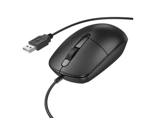 Дротова оптична USB мишка BOROFONE BG17 Morning business wired mouse чорна mag-6941991119125145013