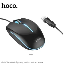 Комп ютерна Миша HOCO GM37 Wonderful gaming luminous wired mouse Black mag-6942007647953144423