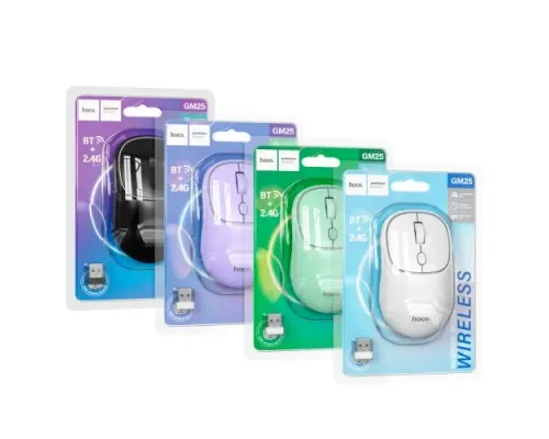 Комп ютерна Миша HOCO GM25 Royal dual-mode business ws mouse біла mag-6942007608534146151