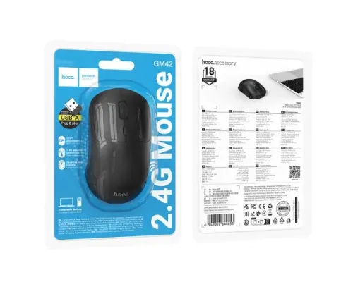 Комп ютерна Миша HOCO GM42 Platino 2.4G wireless mouse white mag-6942007664660152413