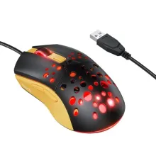 Комп ютерна Миша HOCO GM51 Sky luminous gaming wired mouse black/yellow mag-6942007675253153815
