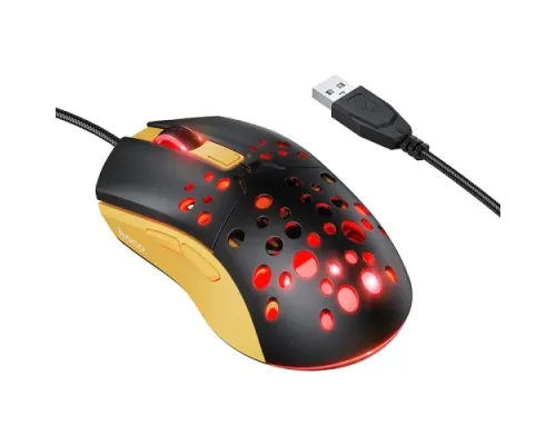 Комп ютерна Миша HOCO GM51 Sky luminous gaming wired mouse black/yellow mag-6942007675253153815
