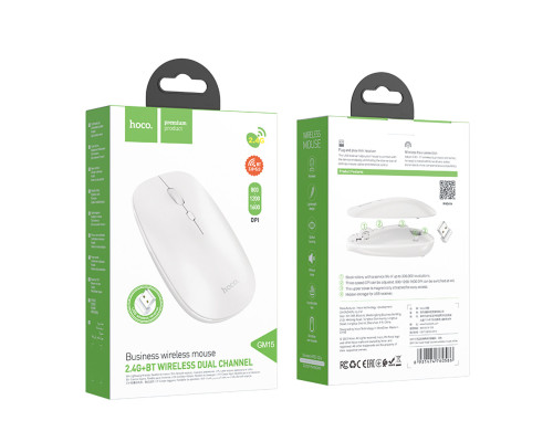 Миша Hoco GM15 Art dual-mode business wireless mouse White