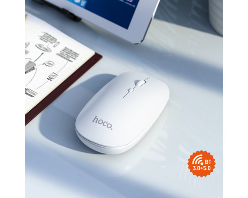 Миша Hoco GM15 Art dual-mode business wireless mouse White