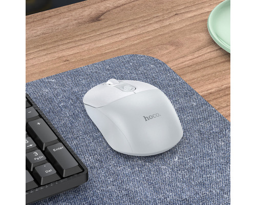 Миша Hoco GM28 2.4G business wireless mouse White Gray