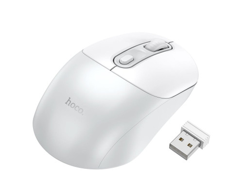 Миша Hoco GM28 2.4G business wireless mouse White Gray