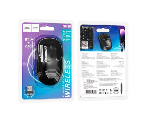 Миша Hoco GM25 Royal dual-mode business wireless mouse Dark Night Black