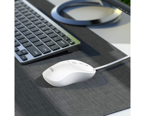 Миша HOCO GM13 Esteem business wired mouse White (6931474757852)