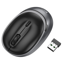 Миша HOCO GM34 Nuevo dual-mode business wireless mouse Black Metal Gray (6942007632782)