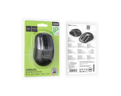 Миша Hoco GM28 2.4G business wireless mouse Black Metal Gray