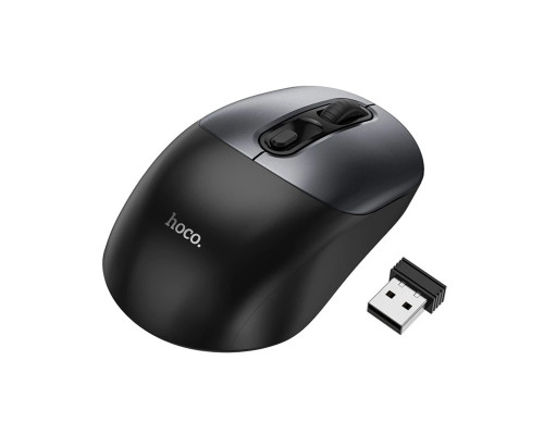 Миша Hoco GM28 2.4G business wireless mouse Black Metal Gray