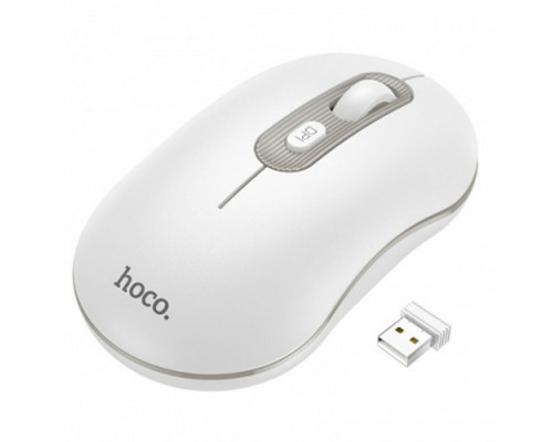 Миша Hoco GM21 Platinum 2.4G business wireless mouse White Gray