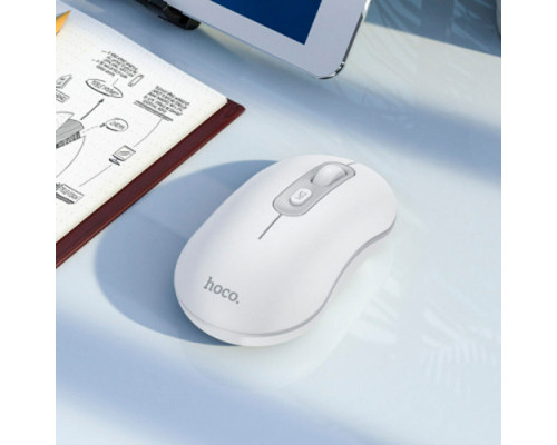 Миша Hoco GM21 Platinum 2.4G business wireless mouse White Gray