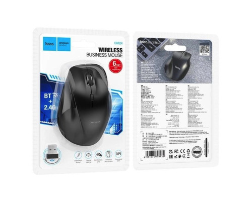 Миша HOCO GM24 Mystic six-button dual-mode business wireless mouse Black