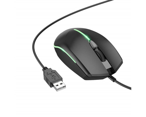 Миша BOROFONE BG10 Soaring game luminous wired mouse Black