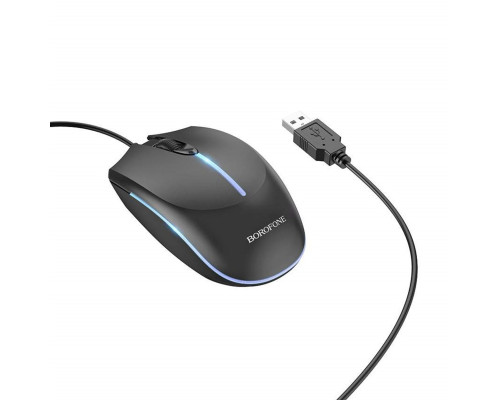 Миша BOROFONE BG10 Soaring game luminous wired mouse Black