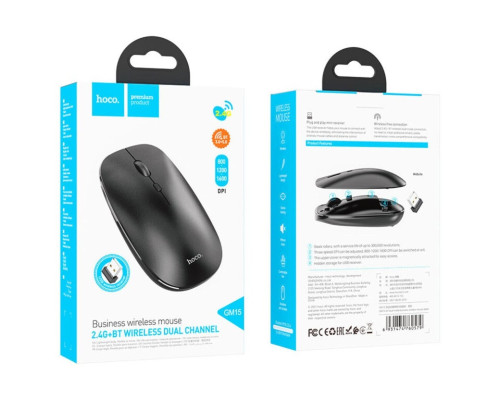 Миша HOCO GM15 Art dual-mode business wireless mouse Black