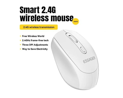 Миша безпровідна ESSAGER (Color box)Spirituel 2.4G wireless mouse White